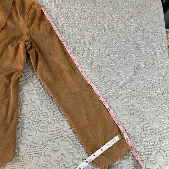 Lightweight, suede-like, beige jacket w/flared bottom, Size Small - Picture 4 of 12